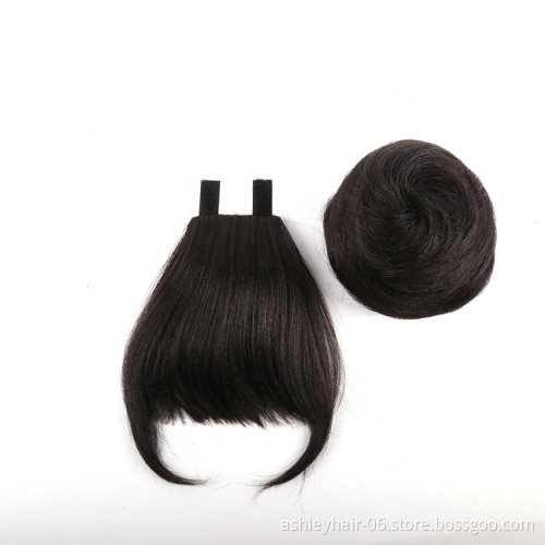 hot sale synthetic hair bun for black women fringe and bun hair extensions chignon hair pieces bun